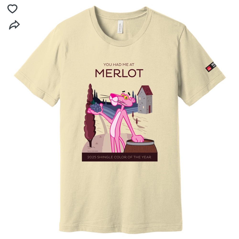 NEW Owens Corning Pink Panther Merlot T-Shirt Size Large